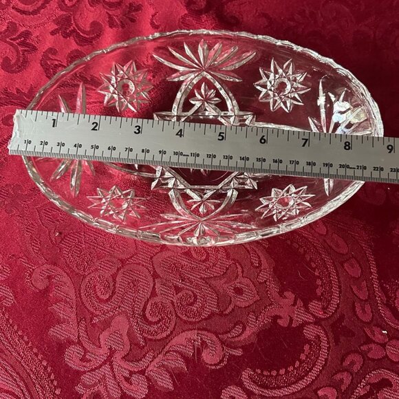 Vintage ANCHOR HOCKING Early American Prescut EAPC Glass Oval Dish Starbust - Picture 3 of 4